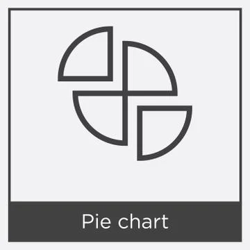 Pie chart icon isolated on white background Free Stock Illustration