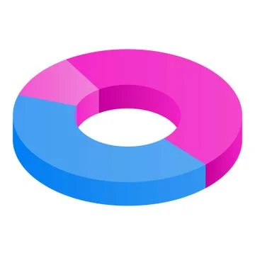 Pie chart icon, isometric style Stock Illustration