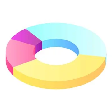 Pie chart icon, isometric style Illustrazione stock