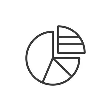Pie Chart, icon in line design. Pie, chart, graph, data, statistics, analysis Illustrazione stock