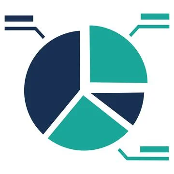 Pie chart icon for market share analysis Stock Illustration