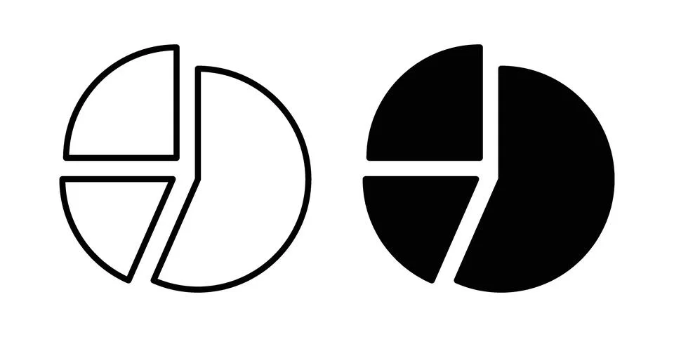Pie chart icon or illustration vector symbols Illustrazione stock
