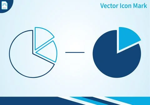 Pie chart icon outline and filled version. Illustrazione stock