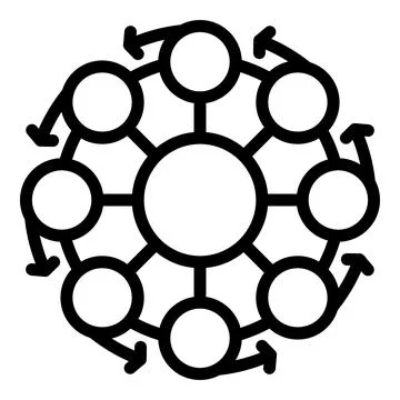 Pie chart icon outline vector. Population growth 스톡 일러스트