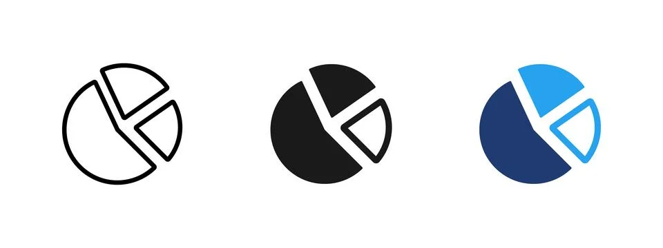 Pie chart icon with segmented circle. Data analytics and statistics symbol... Stockillustratie