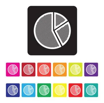 Pie chart icon set Stock Illustration