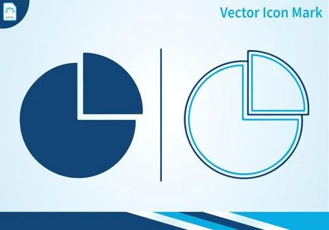 Pie chart icon showing data analysis in solid and outline. 스톡 일러스트