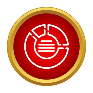 Pie chart icon showing data analysis and business statistics Stock Illustration