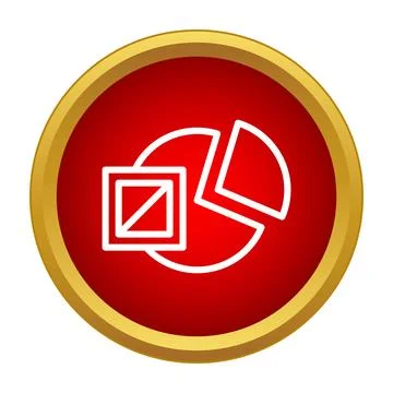 Pie chart icon showing data visualization and statistics Stock Illustration