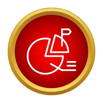 Pie chart icon showing statistical business data analytics Stock Illustration