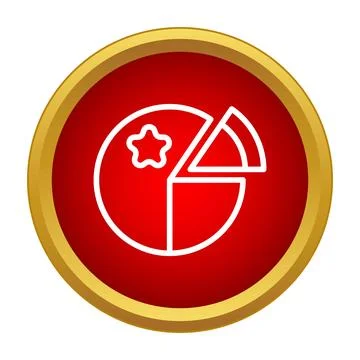 Pie chart icon showing statistical data analysis Stock Illustration
