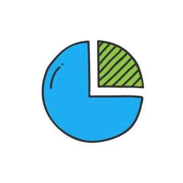Pie Chart Icon in trendy flat style isolated on grey background. Graph symbol Stock Illustration