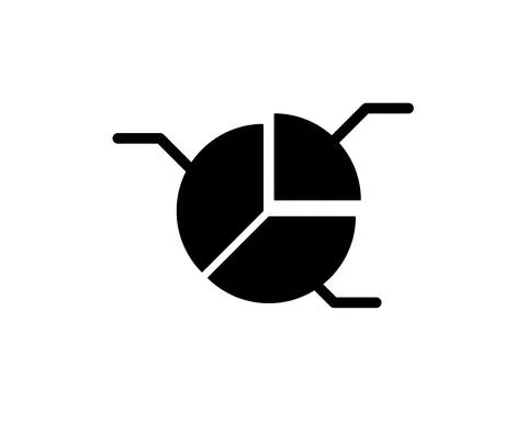 Pie Chart Icon in trendy flat style isolated on white background. Graph symbo Stock Illustration