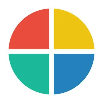 Pie chart icon vector diagram for data and information in a flat color 스톡 일러스트
