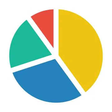 Pie chart icon vector diagram for data and information in a flat color 스톡 일러스트