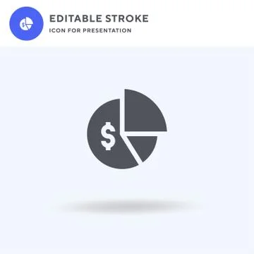 Pie Chart icon vector, filled flat sign, solid pictogram isolated on white, logo Stock Illustration