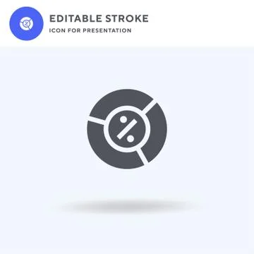 Pie Chart icon vector, filled flat sign, solid pictogram isolated on white, logo Stock Illustration