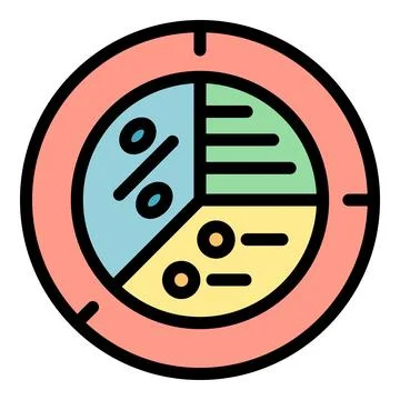 Pie chart icon vector flat 스톡 일러스트