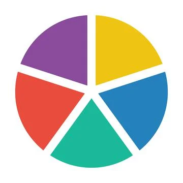 Pie chart icon vector graph symbol for big data and information in a flat color Stockillustratie