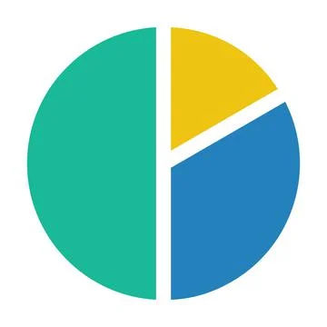 Pie chart icon vector graph symbol for big data and information in a flat color 스톡 일러스트