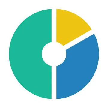 Pie chart icon vector graph diagram symbol for big data analytics reports Stock Illustration