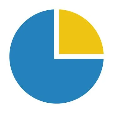 Pie chart icon vector graph diagram symbol for big data analytics reports Stock Illustration