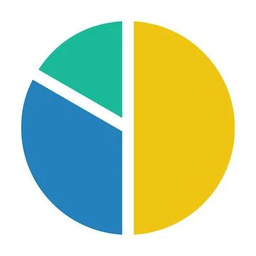 Pie chart icon vector symbol for report and analytics in a flat color  Illustrazione stock