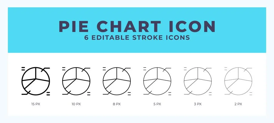Pie chart icon vector for web. And mobile app. Editable stroke outline icon. Stock Illustration