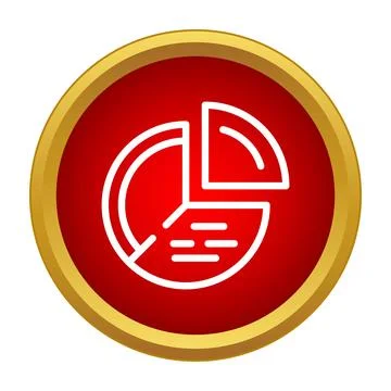 Pie chart icon visualizing financial data analysis Stock Illustration