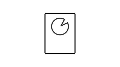 Pie chart icon on a white background, representing data distribution .. Stock Footage 333461962