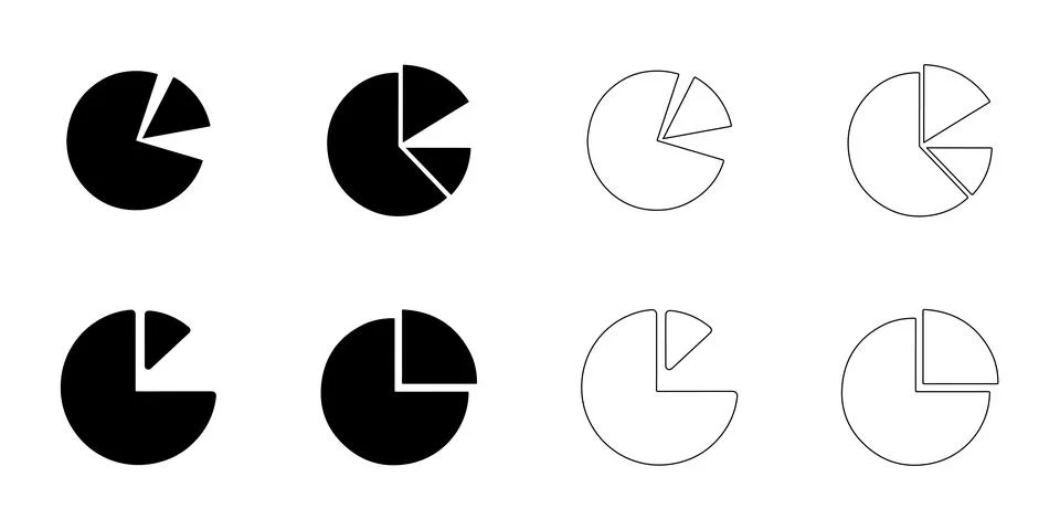Pie Chart icons set Stock Illustration