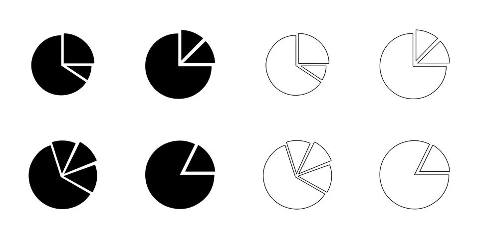 Pie Chart icons set Stock Illustration