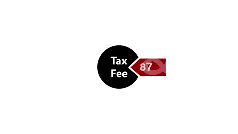 Pie chart illustrating tax fee distribution with red arrow pointing to segm.. Stock Footage 341008235