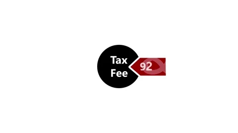 Pie chart illustrating tax fee breakdown with red arrow pointing to segment.. Stock Footage 341008237