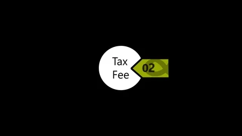 Pie chart illustrating tax fee breakdown with green arrow pointing to highl.. Stock Footage 341008244