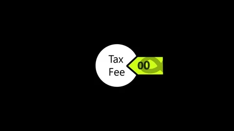 Pie chart illustrating tax fee breakdown with vibrant lime green segment on.. Video stock 341008248