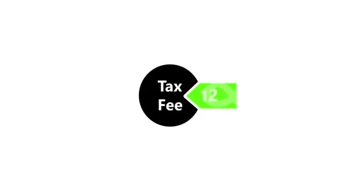 Pie chart illustrating tax fee distribution with green segment highlighting.. Video stock 341008259
