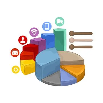 Pie Chart Illustration Stock Illustration