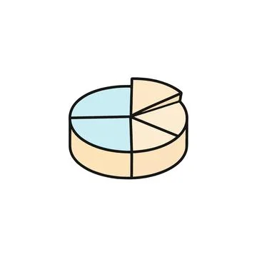 Pie chart illustration showcasing data distribution with segmented sections.. 스톡 일러스트