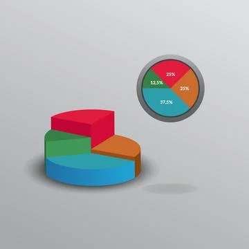 Pie chart info graphic design vector illustration Stock Illustration