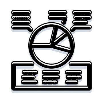 Pie chart infographic data analysis reporting icon Stock Illustration