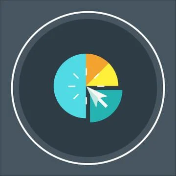 Pie chart infographic element in modern flat design Stock Illustration
