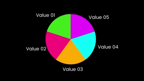 Pie chart infographic icon with value text animation Stock Footage 321478595