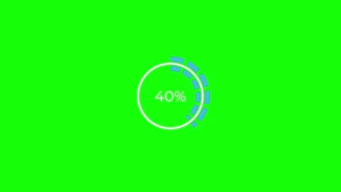 Pie chart infographic loading animation 0 to 40 percent on green screen Stock Footage 314150276