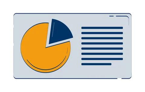 Pie chart infographic with report summary 2D doodle object Stock Illustration