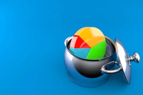 Pie chart inside kitchen pot Stock Illustration