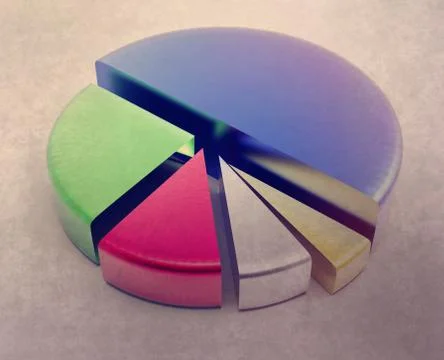 Pie chart on isolated background Stock Illustration