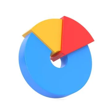 Pie chart isolated on white background. 3d rendering illustration Stock Illustration