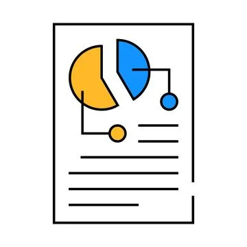 Pie chart lesson icon color illustration Stock Illustration