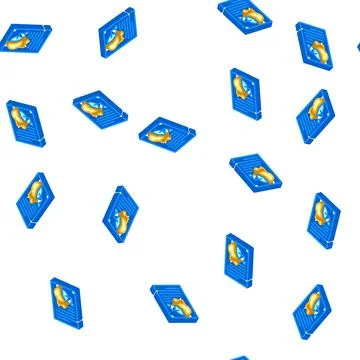 Pie chart lesson isometric icon seamless pattern Illustrazione stock